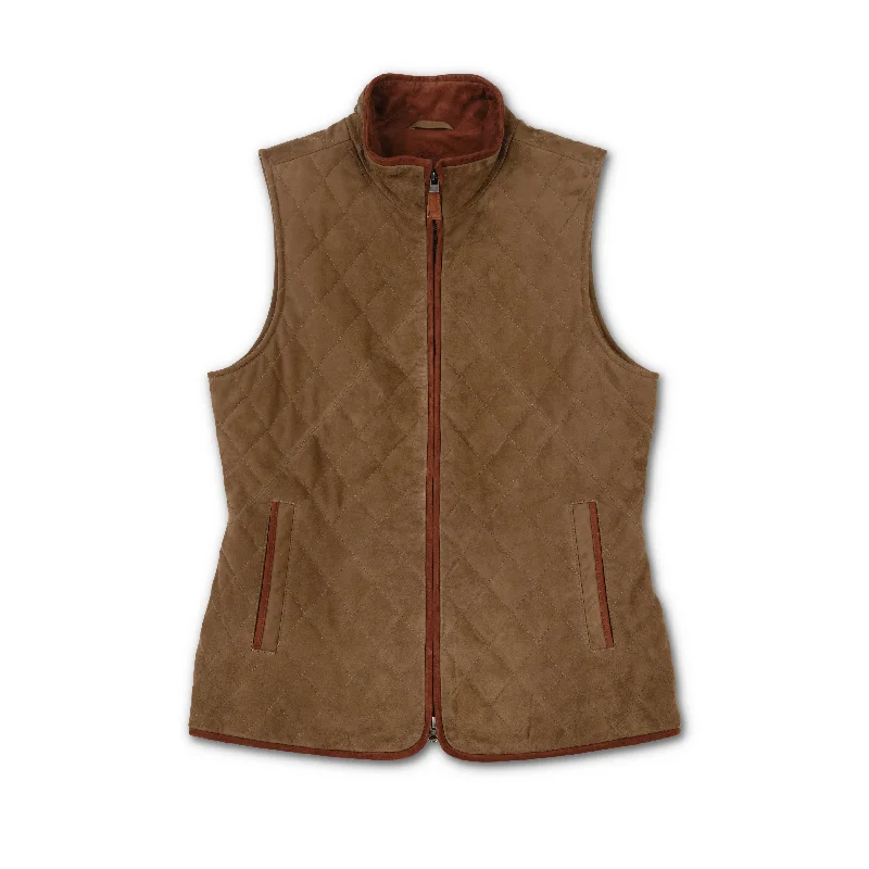 Women's Quilted Goat Suede Ranch Vest