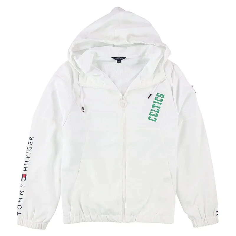 Tommy Hilfiger Womens Boston Celtics Jacket, White, Small