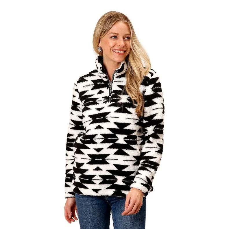 Roper Western Jacket Womens Aztec Fleece Black 03-098-0250-6195 BL