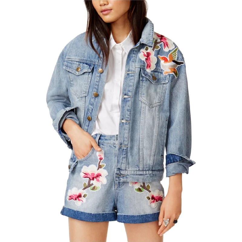 Minkpink Womens Patched Denim Jacket