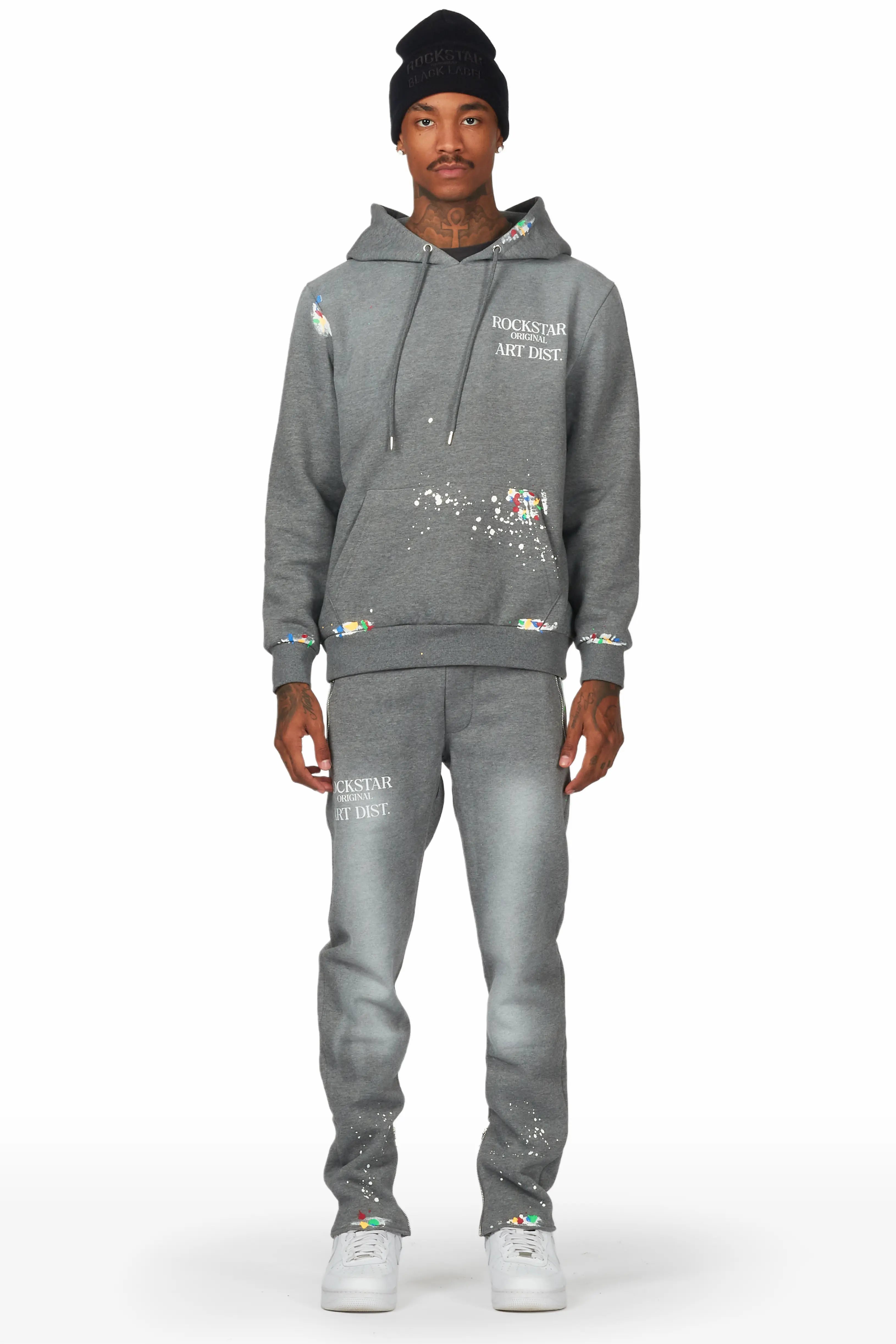 Rockstar Art Dist. Vintage Grey Hoodie Slim Fit Pant Set