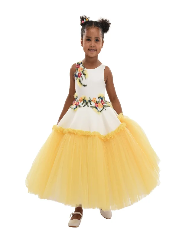 Yellow Aquino Floral Garden Dress