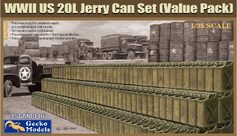 Gecko models 1/35 WW2 US 20L Jerry Can Set (Value Pack)