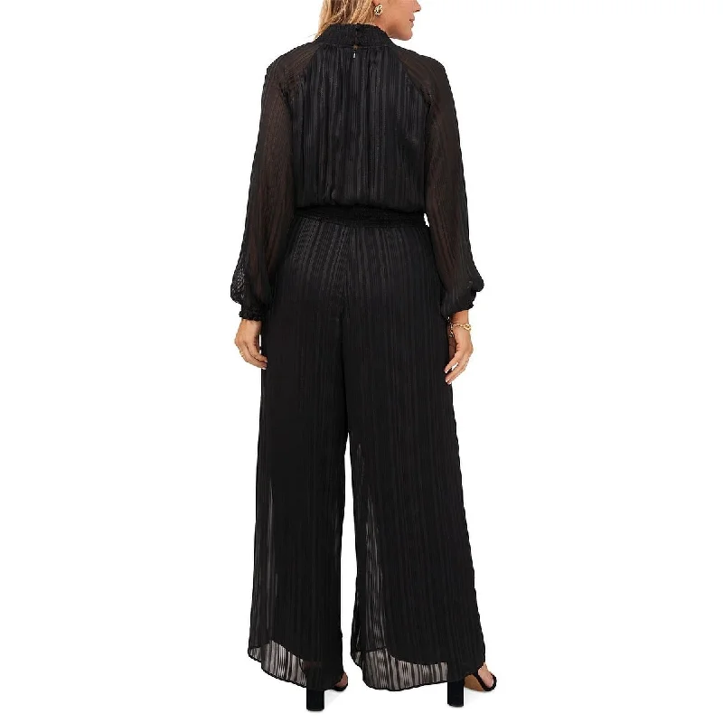 Msk Women's Smocked Waist Jumpsuit Black Size 2X