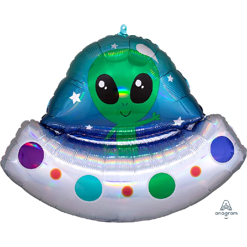 28 inch ALIEN SHAPE SHIP IRIDESCENT