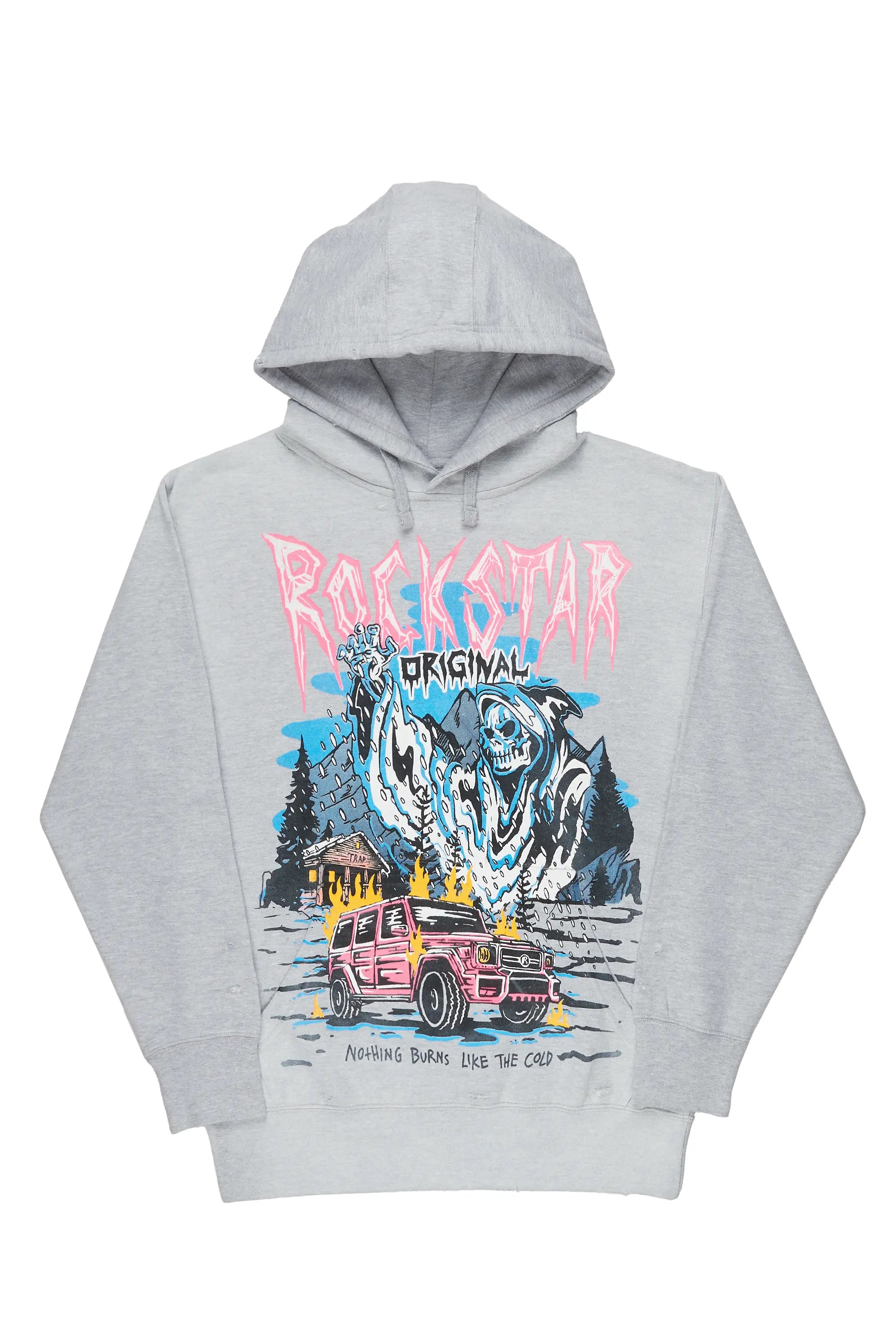 Kip Heather Grey Graphic Hoodie