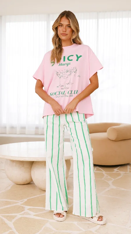 Spicy Margs Club Tee and Pant Set - Pink/Green