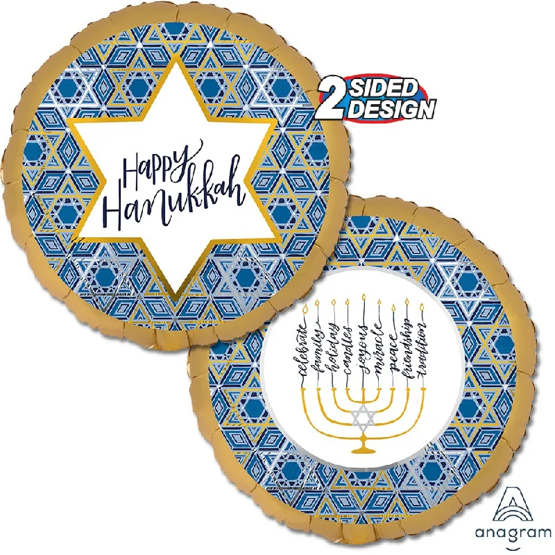 18 inch SATIN INFUSED HANUKKAH FESTIVAL OF LIGHTS