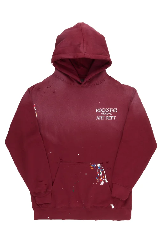 Rockstar Art Dist. Burgundy Graphic Hoodie