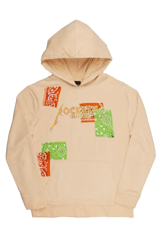 Rae Graphic Hoodie-Orange/Green