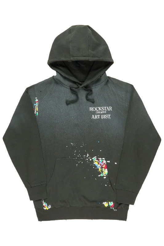 Rockstar Art Dist. Dark Green Graphic Hoodie