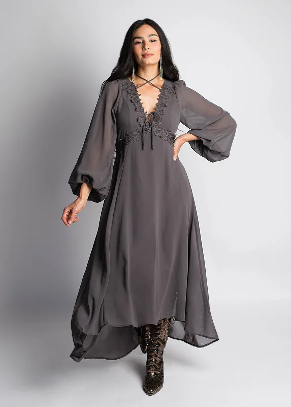 Niobe Dress in Dark Taupe