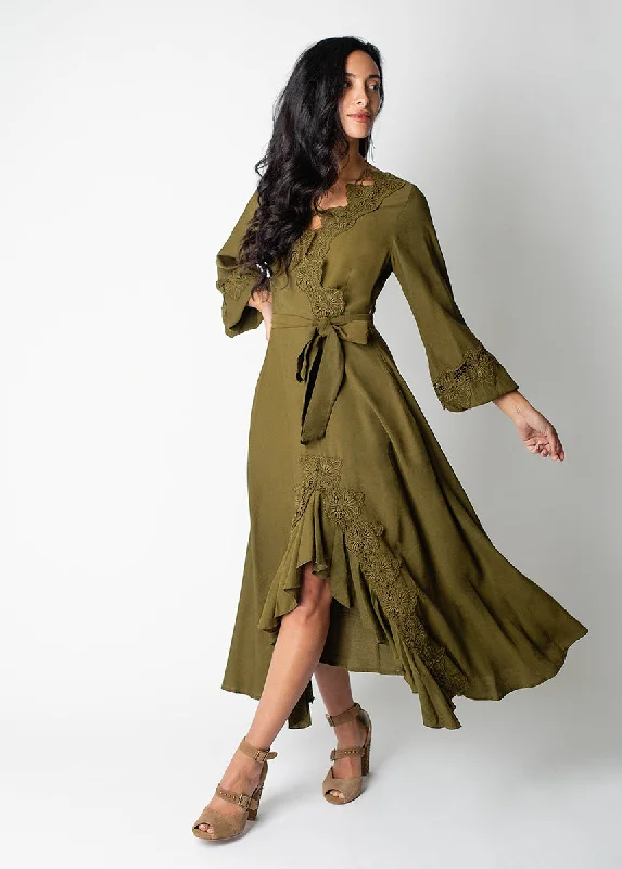 Felicite Dress in Army Green