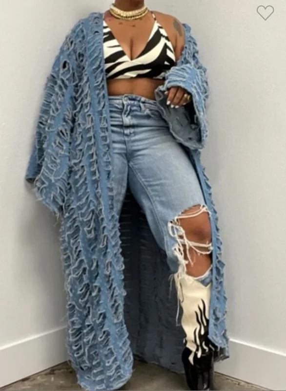 Brooklyns finest denim distressed Duster