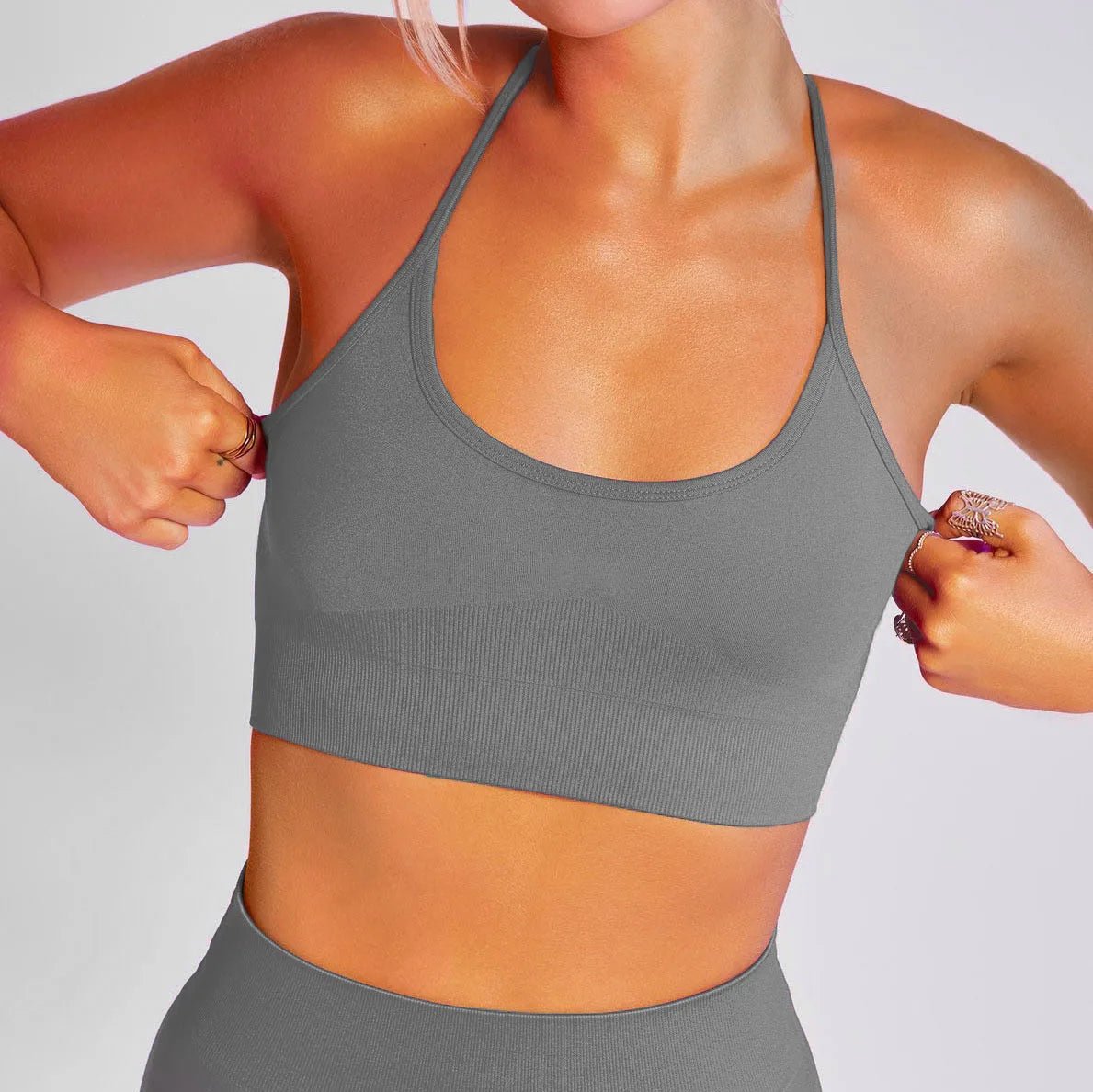 Gray-sports bra