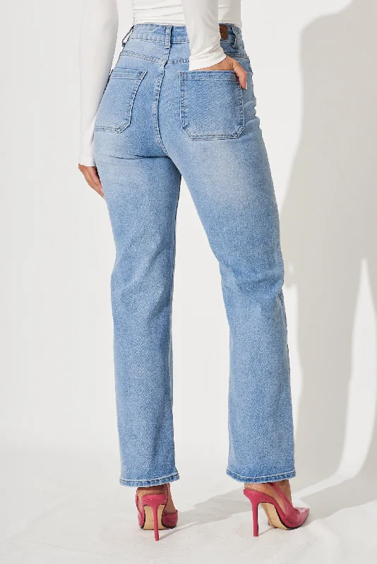 Atwood High Rise Relaxed Leg Jean In Light Blue Denim