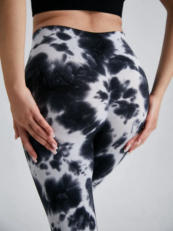 ZASUWA Female Contrast Color Hot Tie-dye Leggings