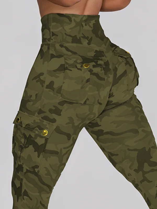 ZASUWA Female Camouflage Pocket Elastic Tight Leggings