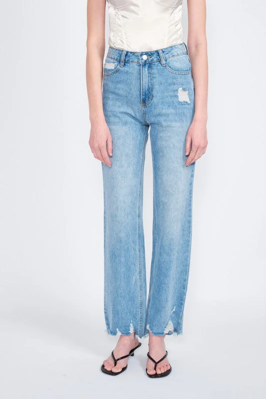 Emory Park High Waisted Straight Leg Denim Jeans