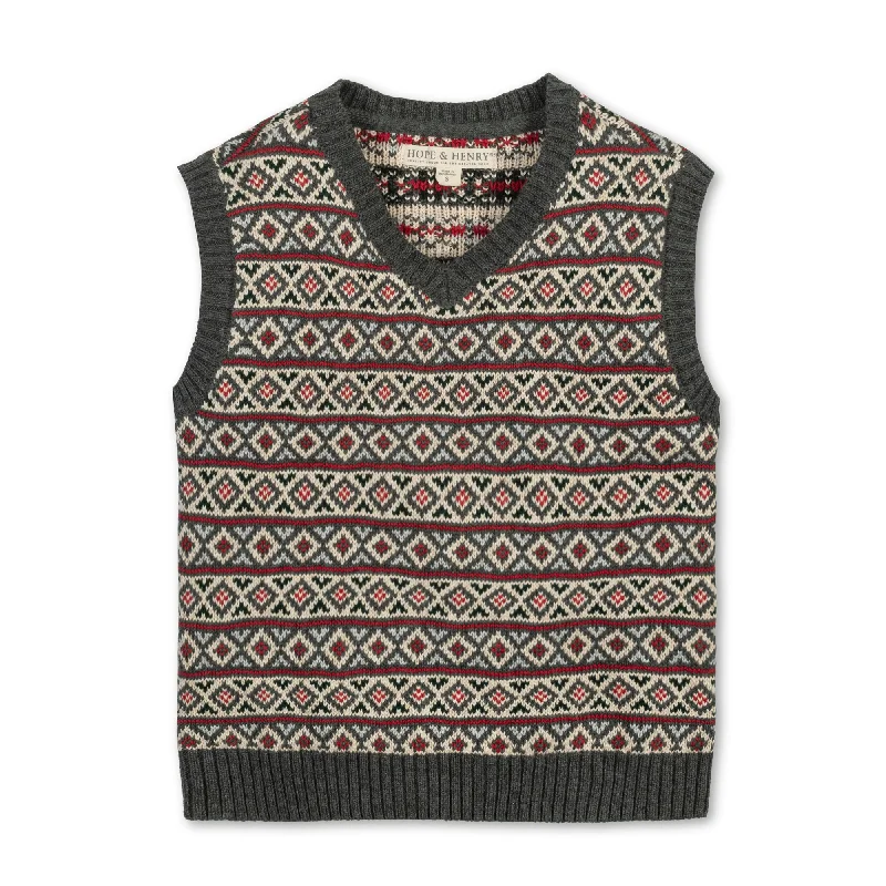 Organic Intarsia Sweater Vest - Baby