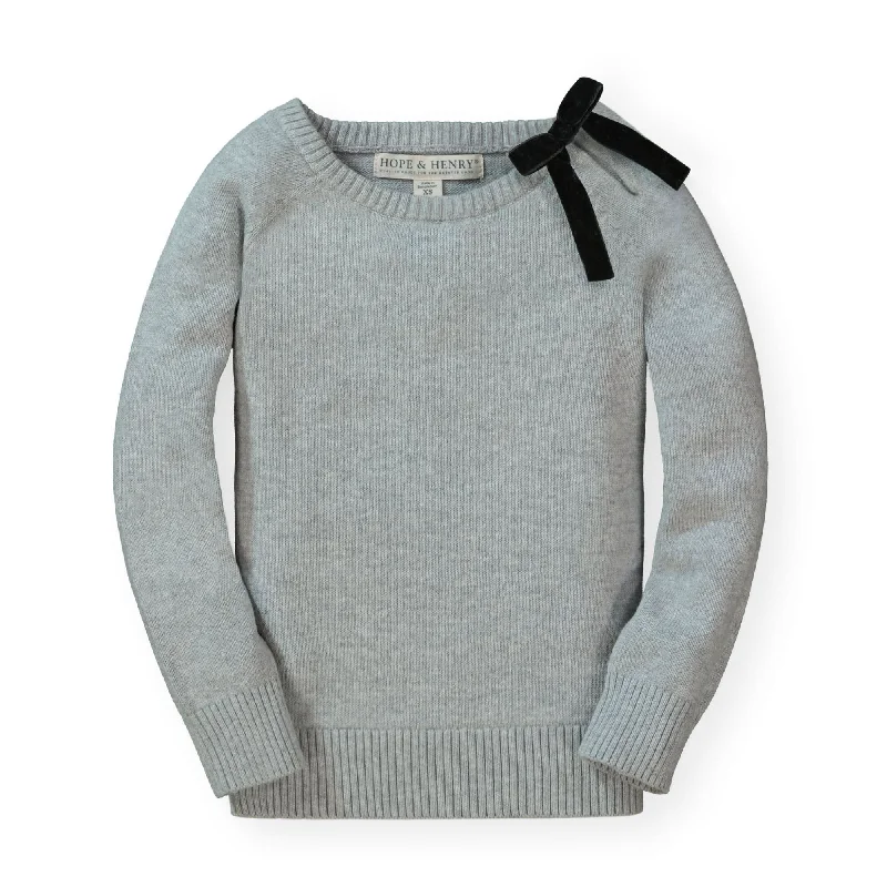 Organic French Sweater with Velvet Bow - Baby