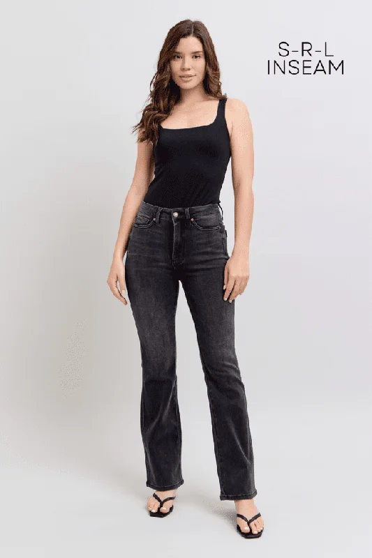 Judy Blue High Waist Tummy Control Black Bootcut Denim Jeans 88787 – Sleekdenim.com