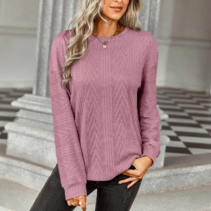 Solid Color Fashion Loose Knitwear Sweater Wholesale Womens Tops