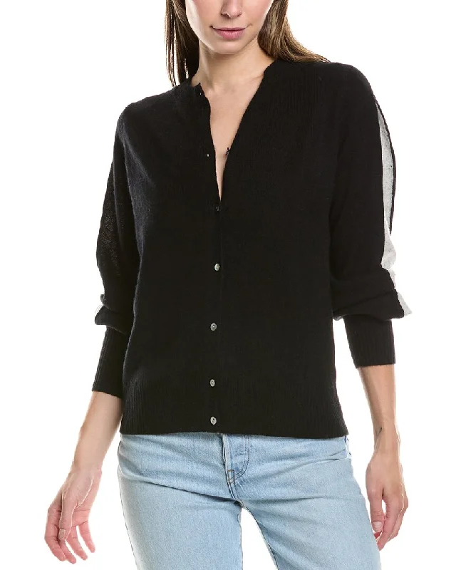 InCashmere Splice Cashmere Cardigan