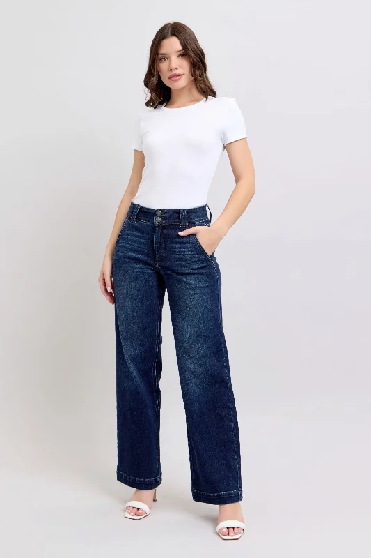 Judy Blue High Waist Wide Leg Jeans #82642 | sleekdenim.com