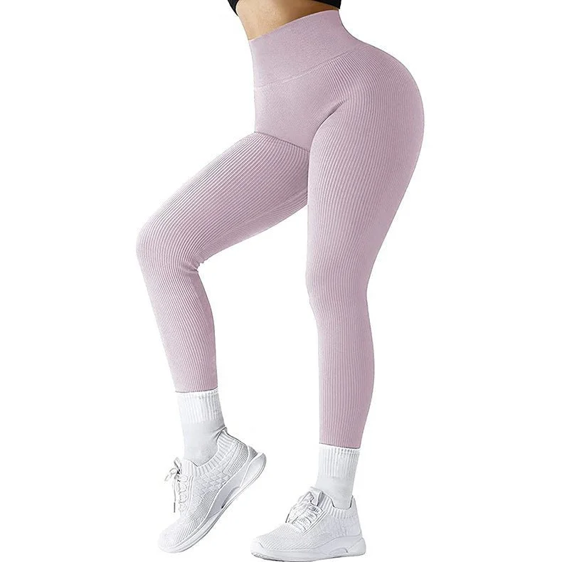 High Waist Seamless Fitness Leggings for Running - Slimming Knitted Yoga Pants for Women