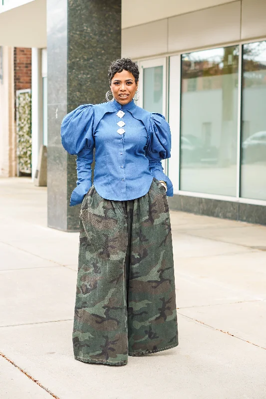 Denim Bling, Bling Button up Top