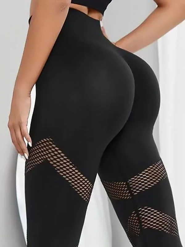 ZASUWA Female Hip-lift Seamless Elastic Tight Net Leggings