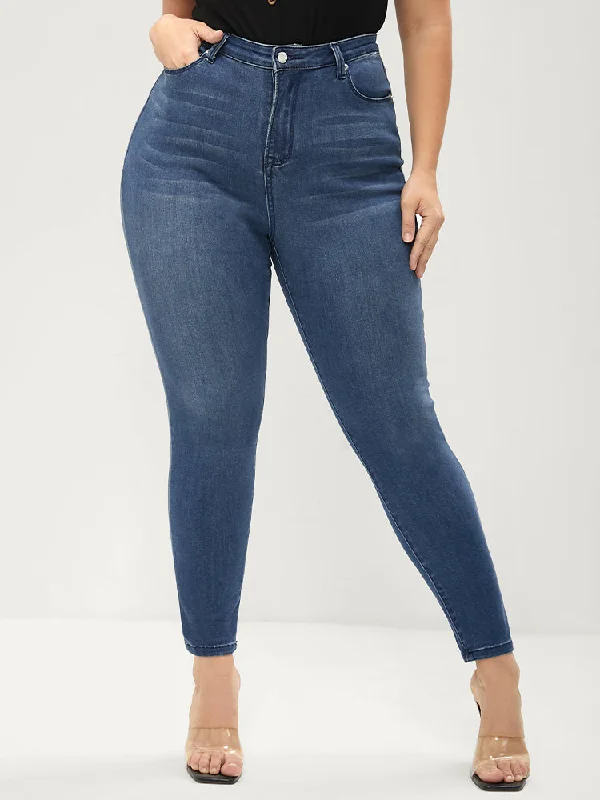 Skinny Extremely Stretchy High Rise Medium Wash Sculpt Waist Jeans