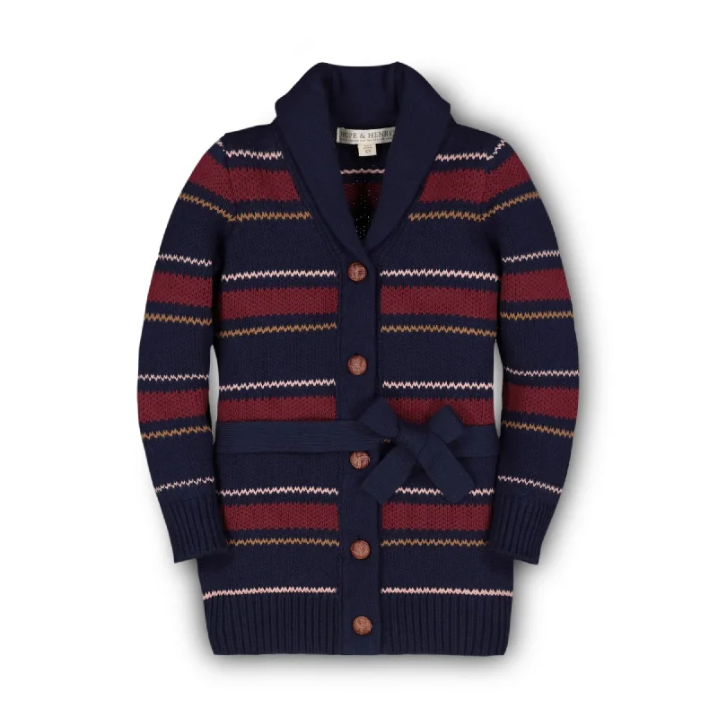 Shawl Collar Cardigan with Waist Tie - Baby