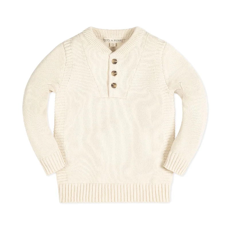 Henley Sweater with Rib Details - Baby