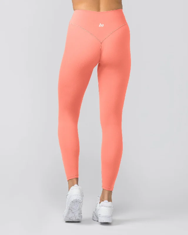 Liberty Zero Rise Ankle Length Leggings - Peach Pink