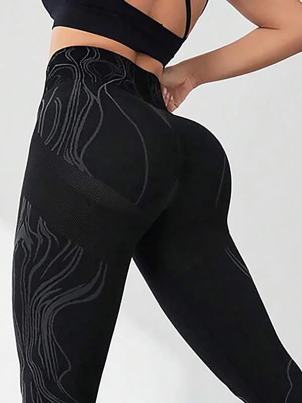 ZASUWA Female Natural Texture Seamless Scrunch Bum Leggings