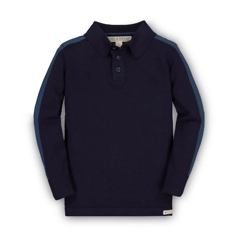 Long Sleeve Organic Sweater Polo - Baby