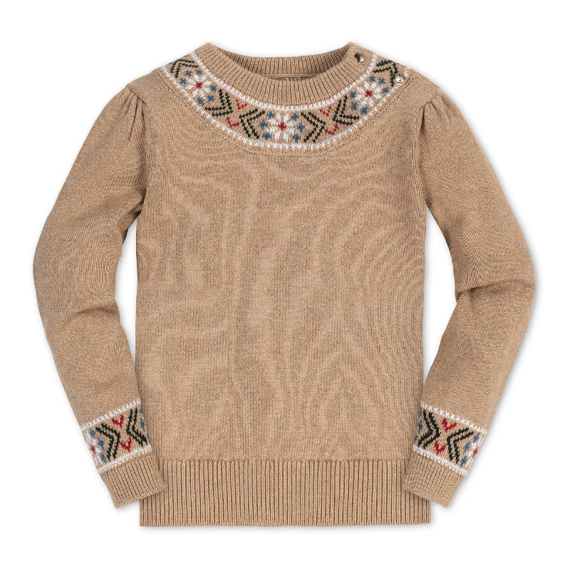 Organic Intarsia Trim Sweater - Baby