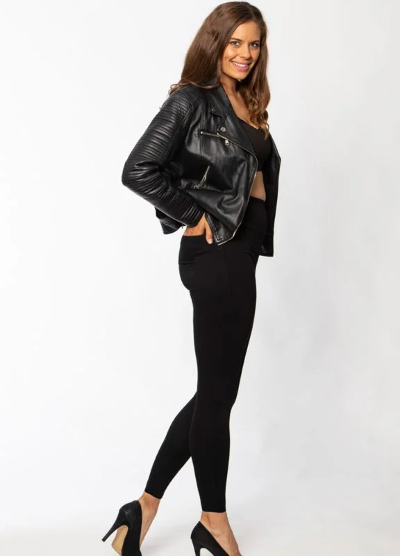 Ultra Soft Pull On Skinny Jeggings - Black